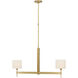 Ray Booth Brontes LED 40 inch Antique Brass Linear Chandelier Ceiling Light, Medium