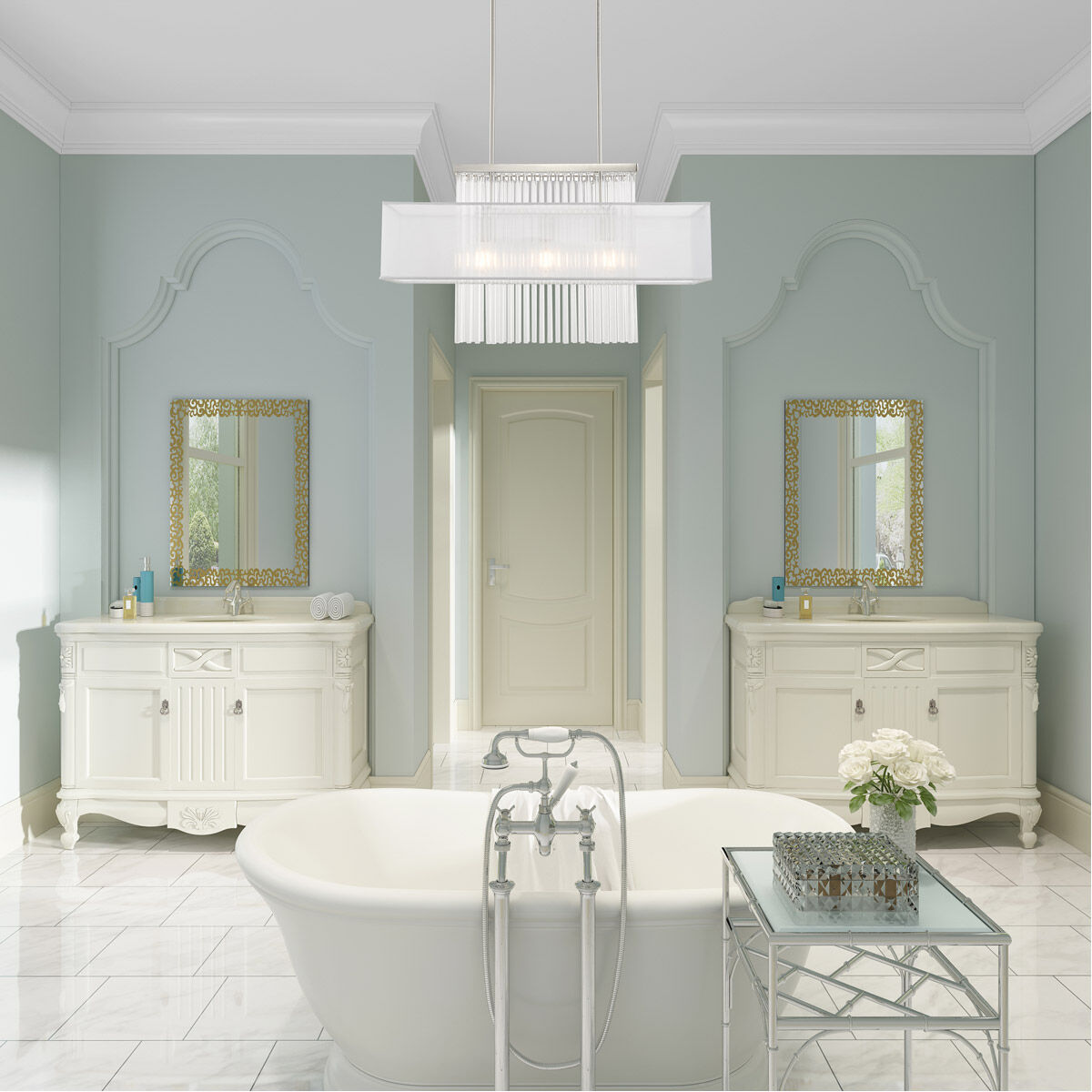 Alexis 3 Light 30 inch Brushed Nickel Linear Chandelier Ceiling Light