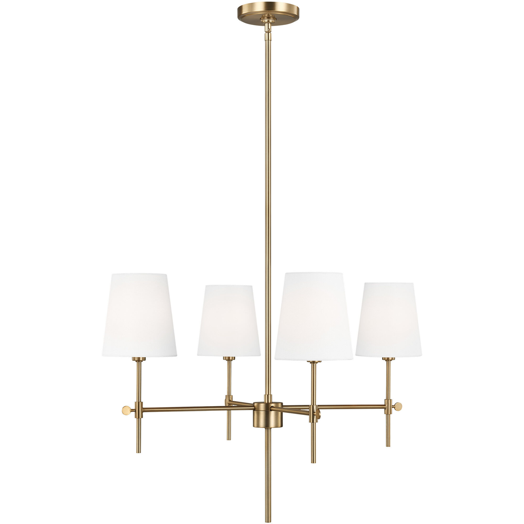 TOB by Thomas O'Brien Baker 4 Light 26 inch Satin Brass Chandelier Ceiling Light