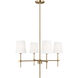 TOB by Thomas O'Brien Baker 4 Light 26 inch Satin Brass Chandelier Ceiling Light
