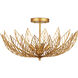 Leaflace 4 Light 26 inch Contemporary Gold Leaf/Contemporary Gold Semi-Flush Mount Ceiling Light