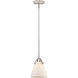 Nouveau 2 Cone 1 Light 6.25 inch Polished Nickel Mini Pendant Ceiling Light in Incandescent, Matte White