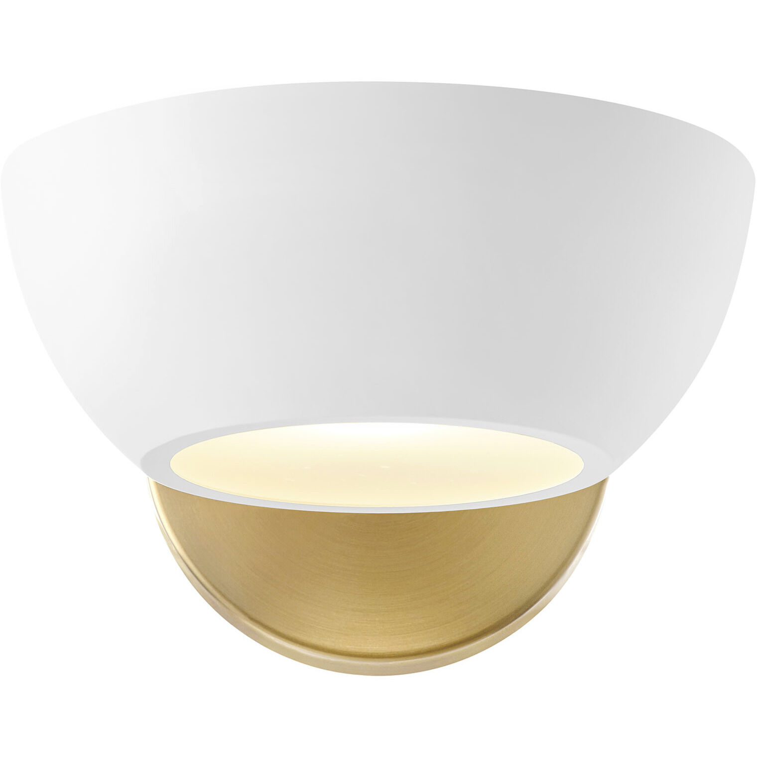 Contemporary 1 Light 7 inch White with Natural Brass Wall Sconce Wall Light