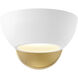 Contemporary 1 Light 7 inch White with Natural Brass Wall Sconce Wall Light