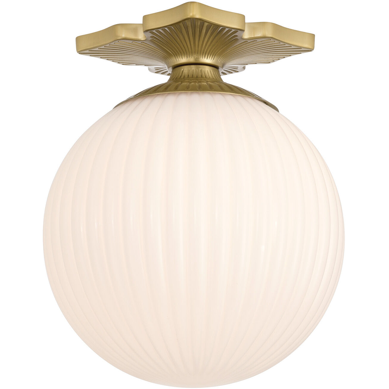 Orly 1 Light 10 inch Aged Brass Semi Flush Ceiling Light