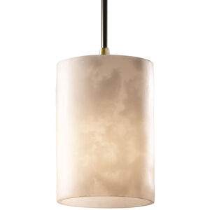 Clouds LED 4 inch Antique Brass Pendant Ceiling Light in 700 Lm LED, Rigid Stem Kit, Cylinder with Flat Rim