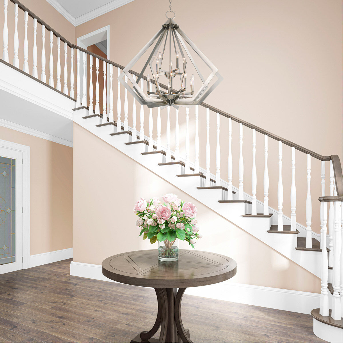 Brushed nickel entryway chandelier store