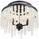 Poppy 3 Light 15 inch Matte Black Semi Flush Ceiling Light in Black Forged