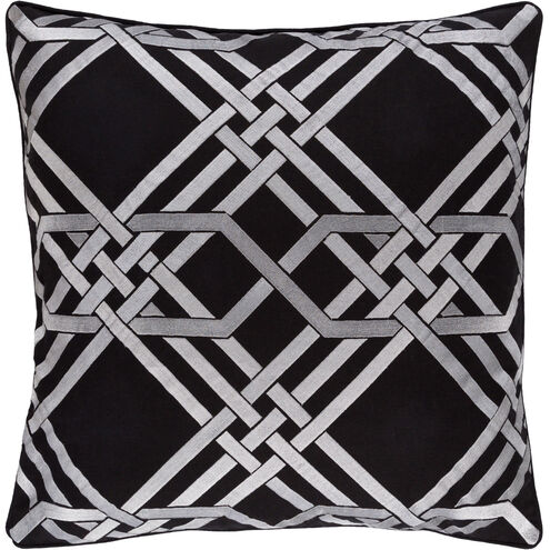 Pagoda 22 inch Metallic - Silver, Black Pillow Kit