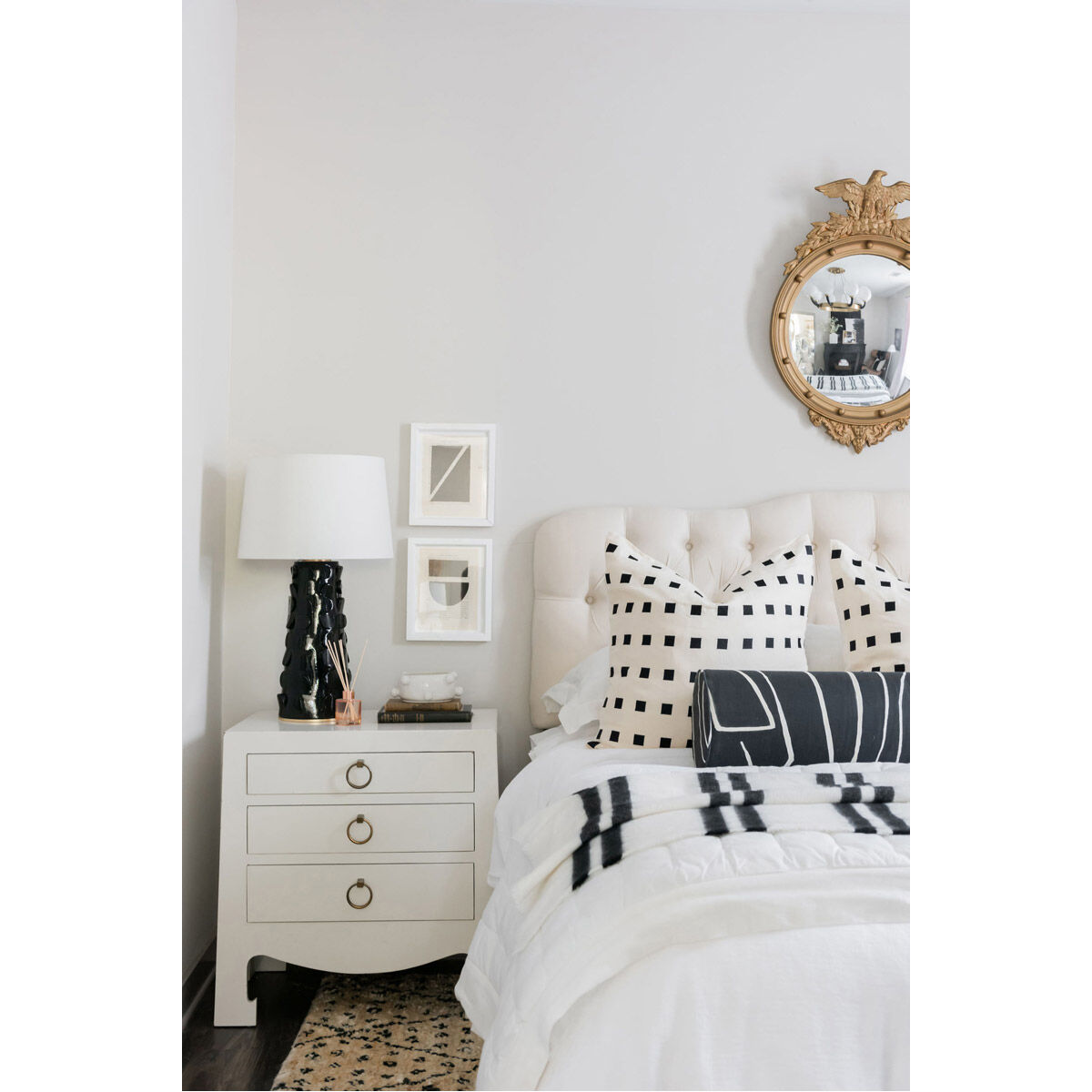 Naomi 27 inch 75 watt Black Lustro / Gold Leaf Combo Table Lamp Portable Light