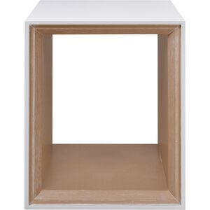 Evans 25 X 23 inch White and Light Oak Accent Table