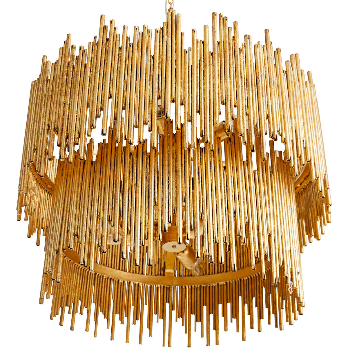 Prescott 8 Light 28 inch Gold Leaf Two-Tiered Chandelier Ceiling Light