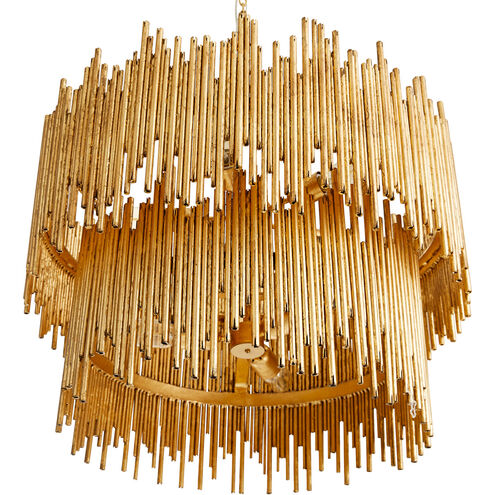 Prescott 8 Light 28 inch Gold Leaf Pendant Ceiling Light, Two Tiered