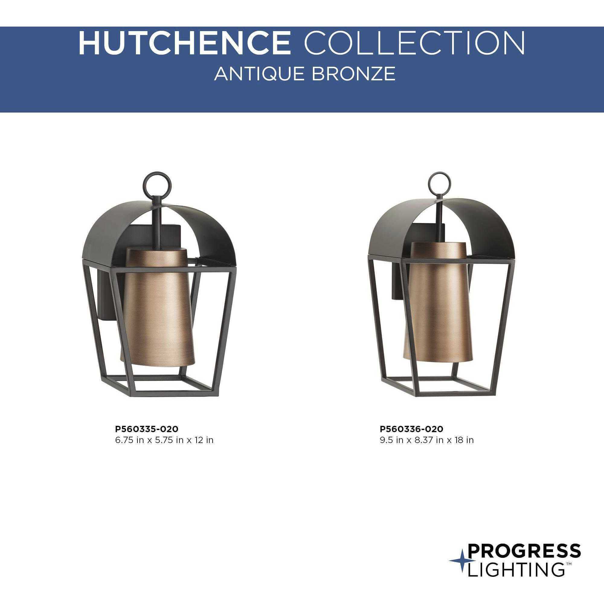 Hutchence 1 Light 12 inch Antique Bronze Outdoor Wall Lantern