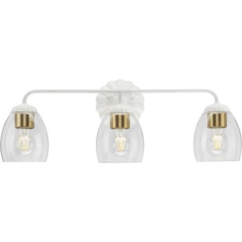 Quillan 3 Light 23.87 inch White Plaster Bathroom Vanity Light Wall Light