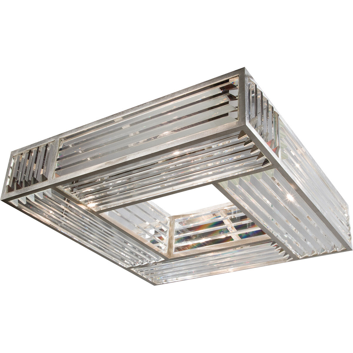 Crystal Enchantment 4 Light 25 inch Silver Semi-Flush Mount Ceiling Light