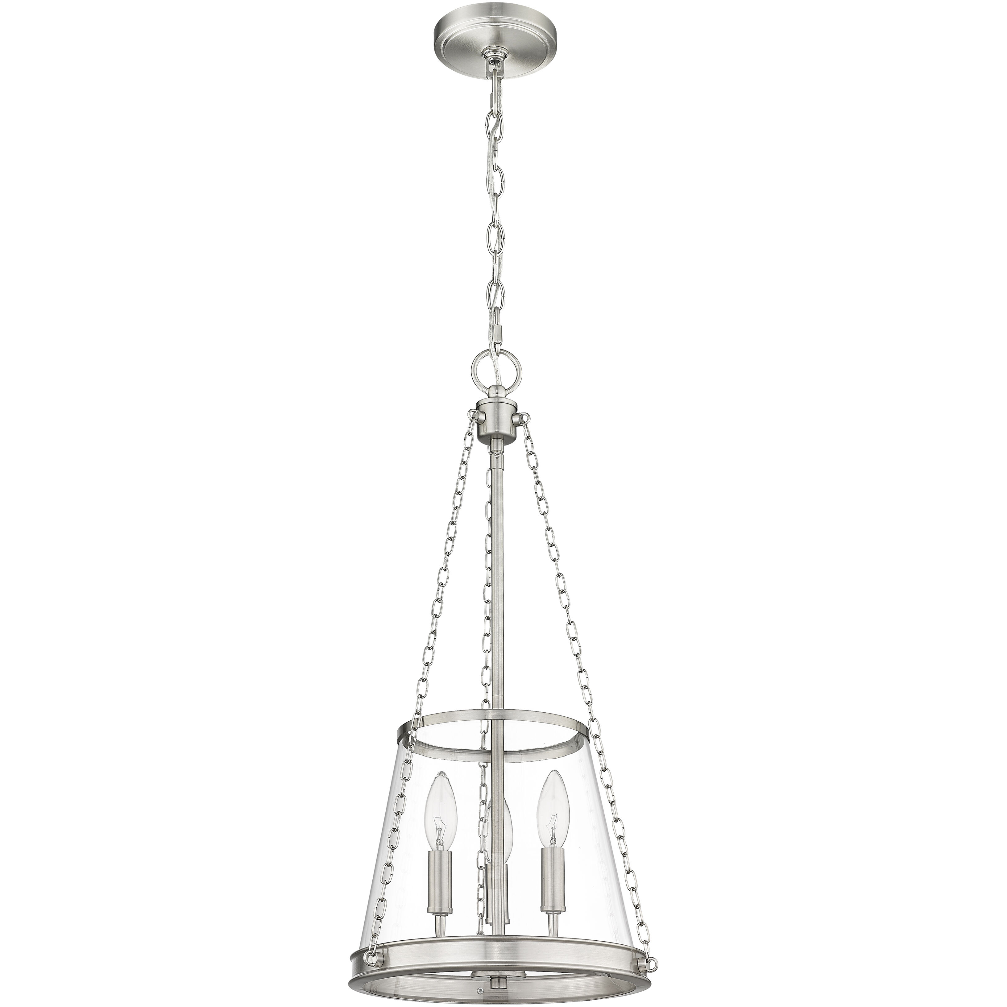 Prescott 3 Light 12 inch Brushed Nickel Pendant Ceiling Light