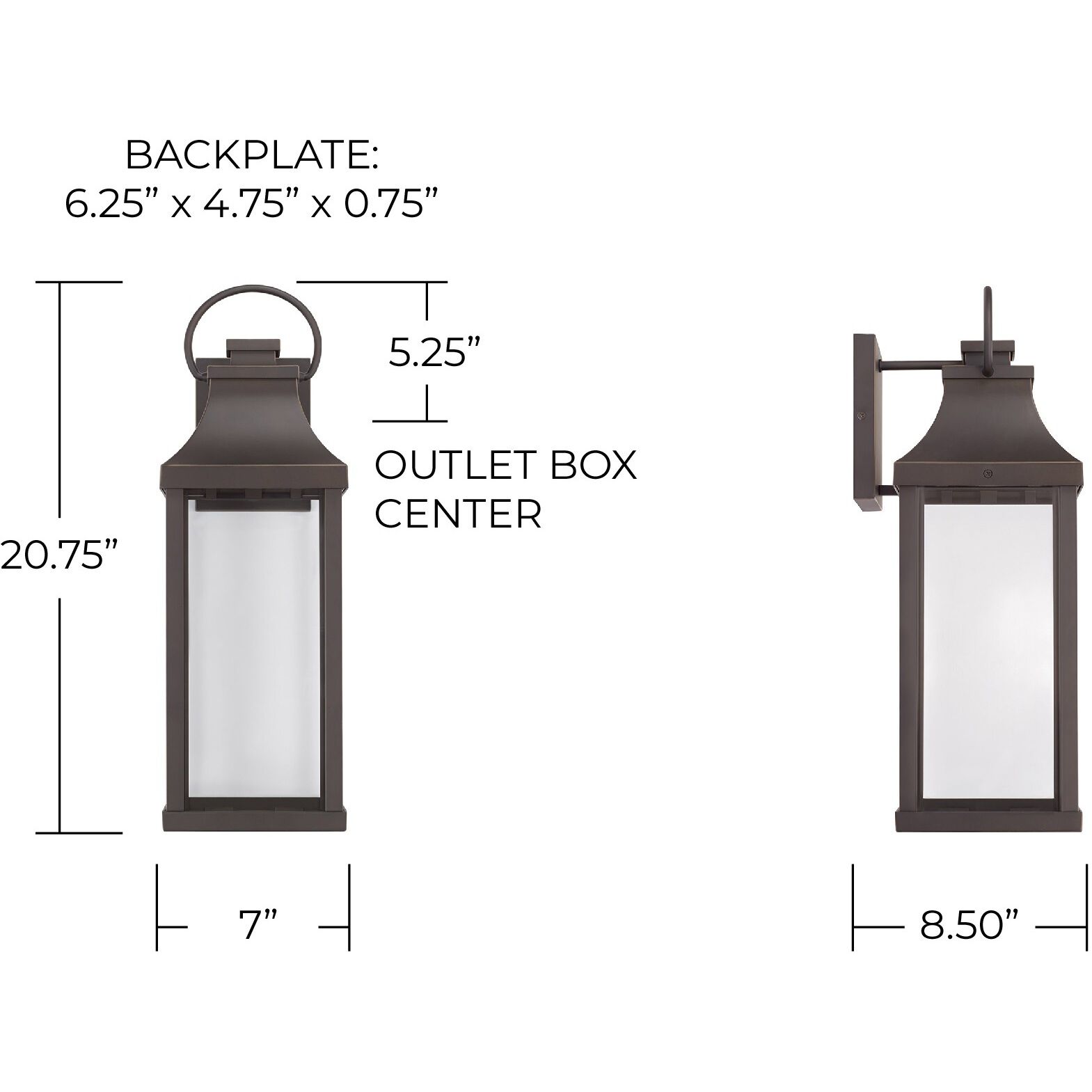 Bradford LED 21 inch Oiled Bronze Outdoor Wall Lantern