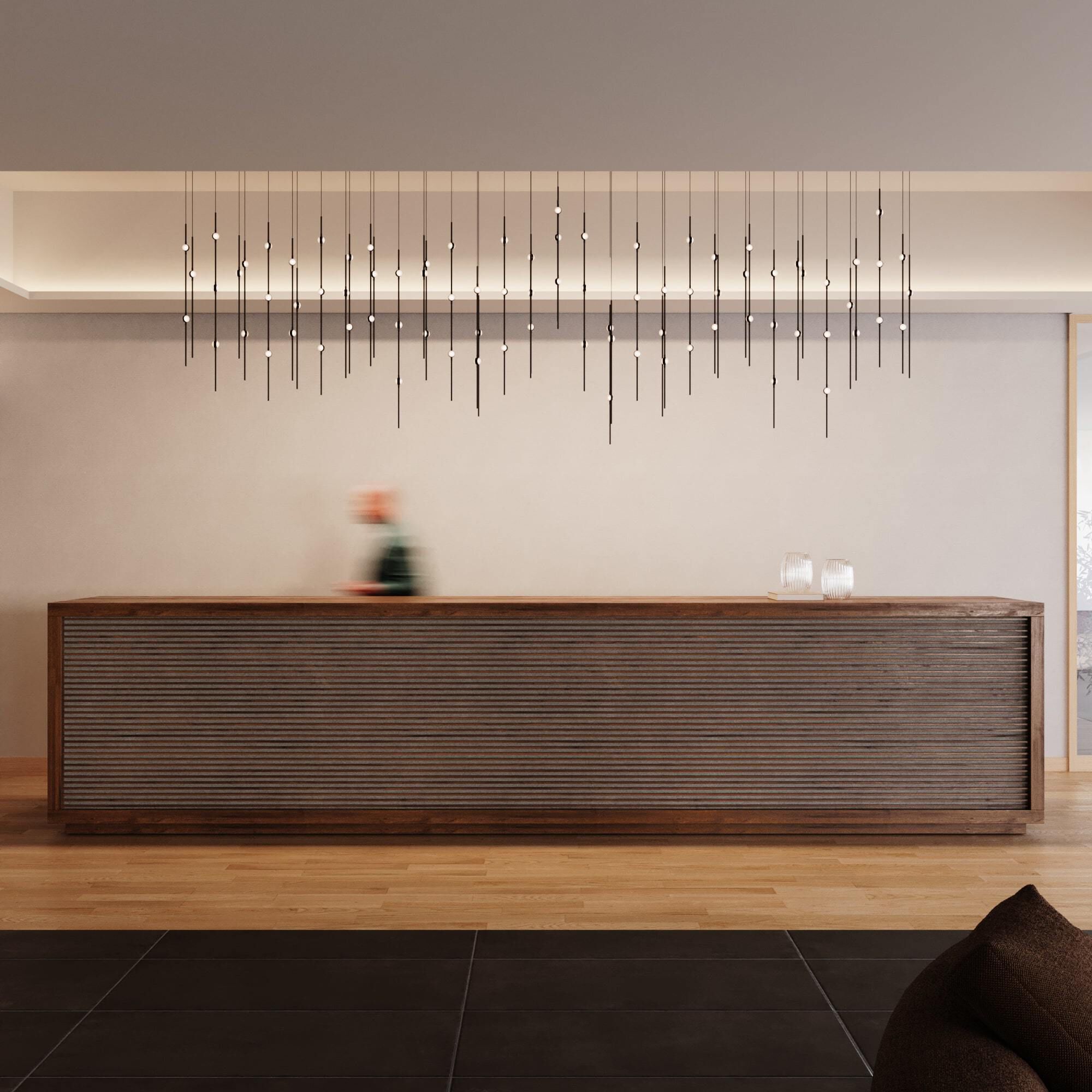 Constellation Aries LED 11.5 inch Espresso Black Pendant Ceiling Light in 20 ft. Cord, 2200K, White Optical Acrylic