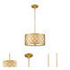 Arabella 2 Light 13.5 inch Distressed Gold Pendant Ceiling Light, Gilded Nola