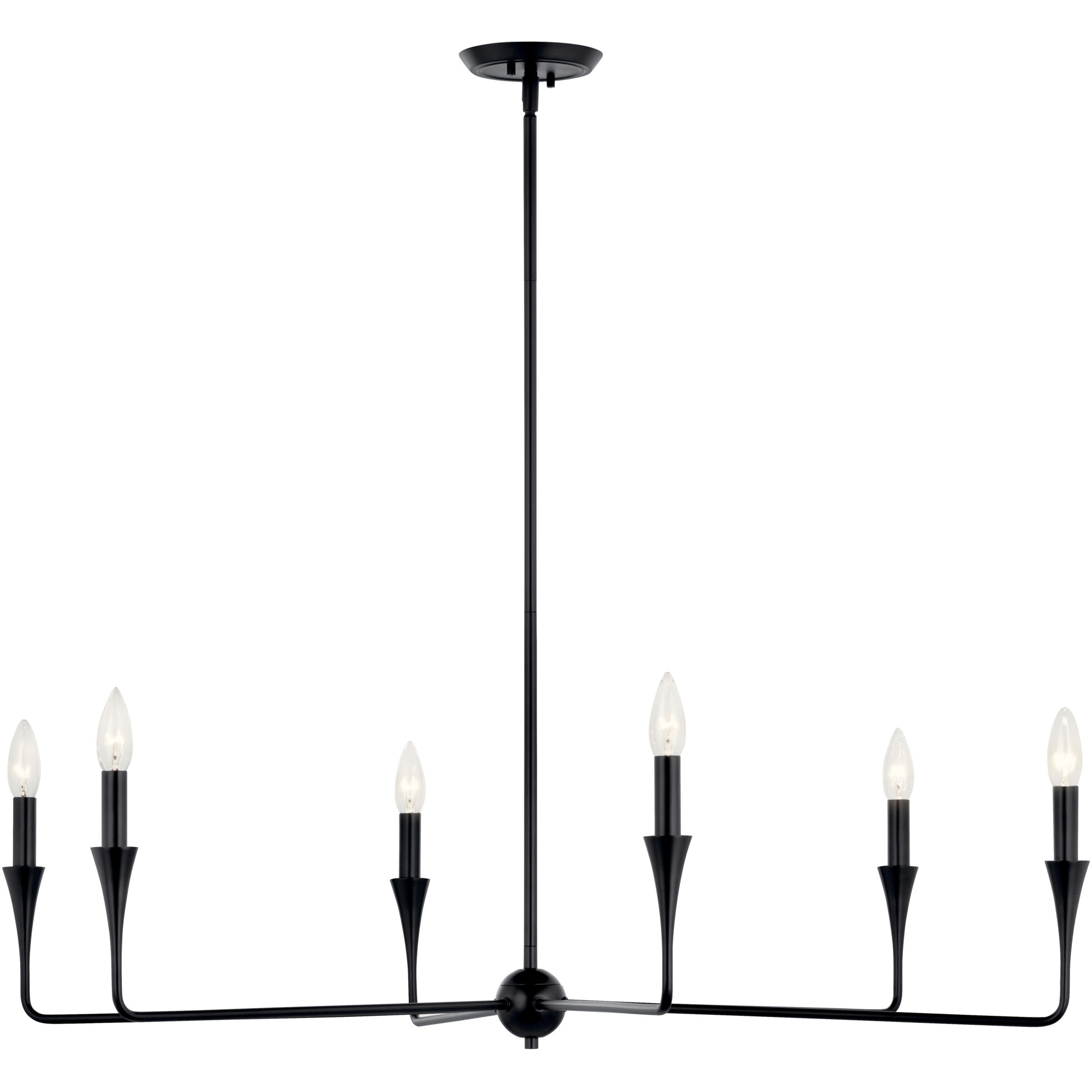 Alvaro 6 Light Black Chandelier Ceiling Light, 1 Tier Medium
