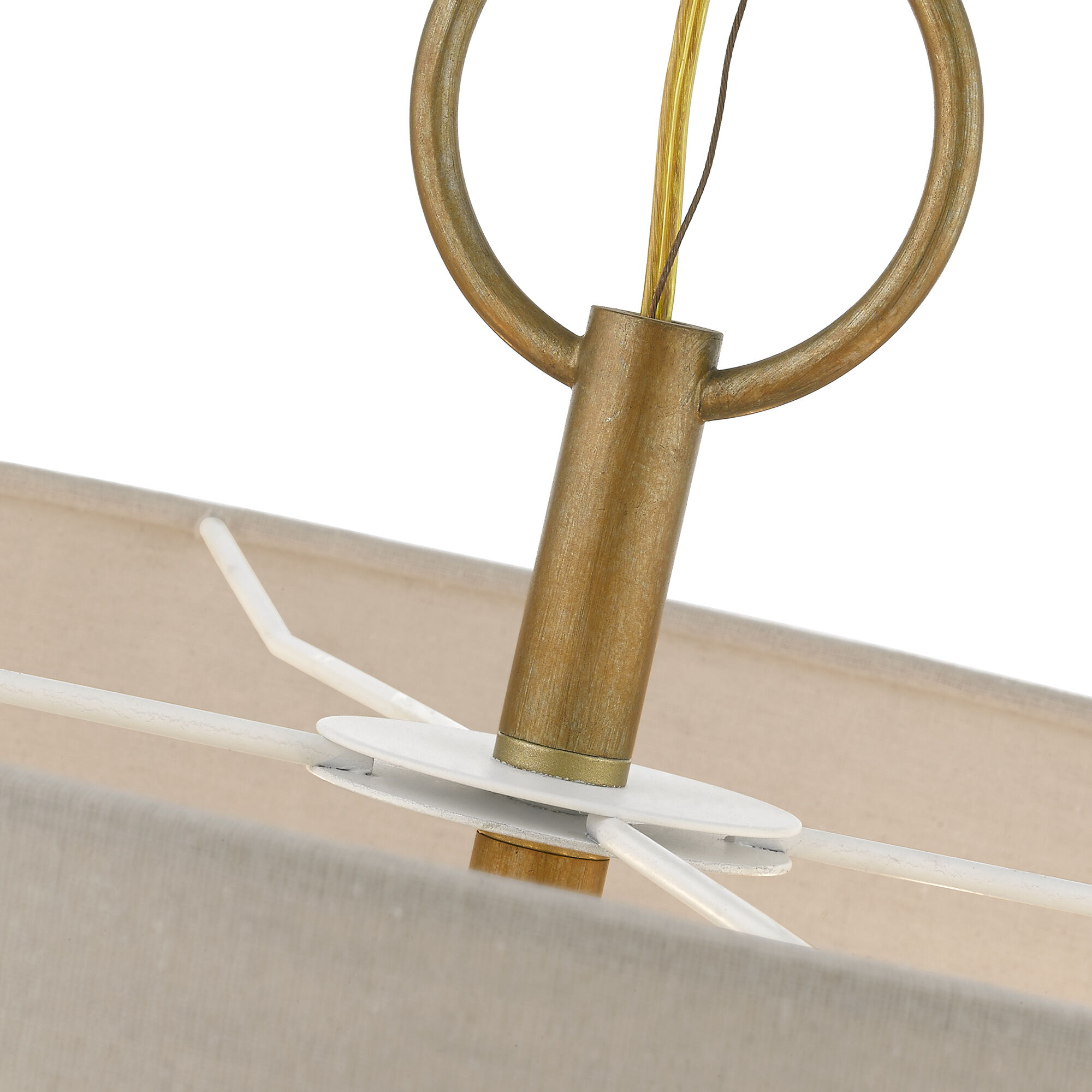 Burnett 7 Light 24 inch Antique Gold Leaf with White Accents Pendant Chandelier Ceiling Light