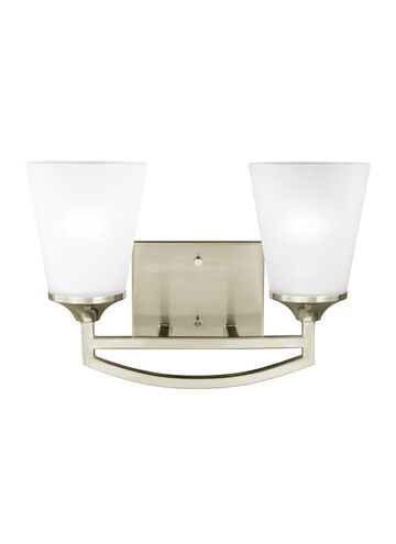 Hanford 2 Light 14.56 inch Brushed Nickel Wall Bath Fixture Wall Light