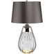 Lena 24 inch Smoke Glass Table Lamp Portable Light, Small