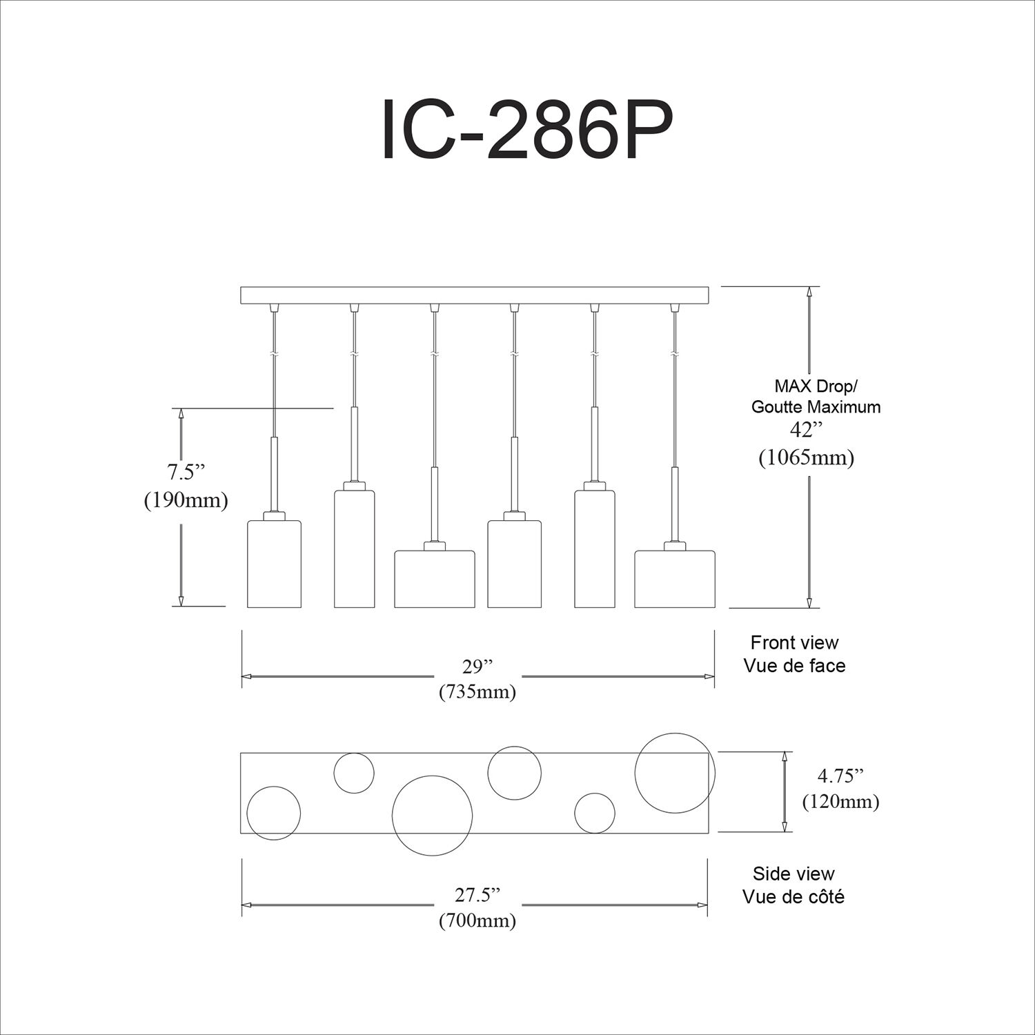 Industrial Chic 6 Light 29 inch Matte Black Pendant Ceiling Light