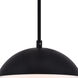 Eclipse 1 Light 10 inch Black and Frosted White Pendant Ceiling Light