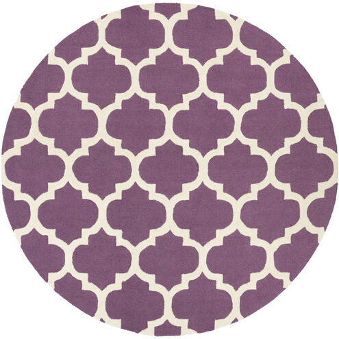 Pollack 42 X 42 inch Mauve/Cream/Violet/Ivory Handmade Rug
