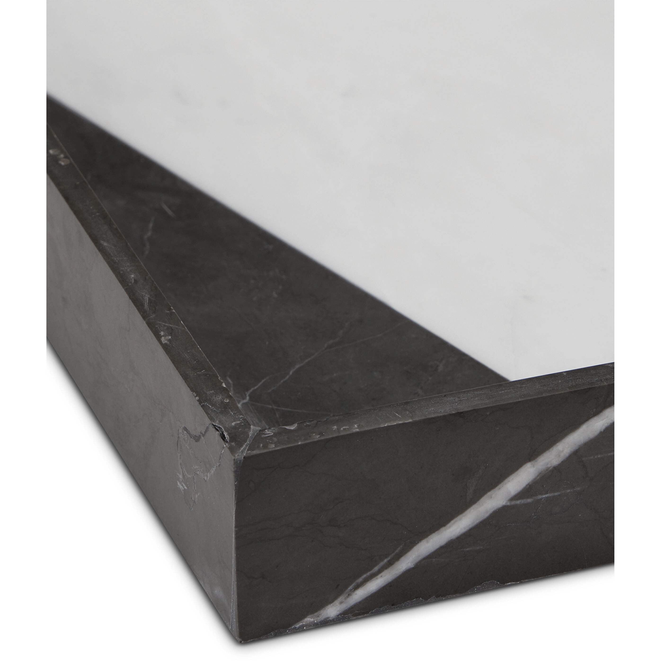 Sena Black and White Marble Tray