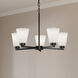 Strayhan 5 Light 24 inch Matte Black Chandelier Ceiling Light