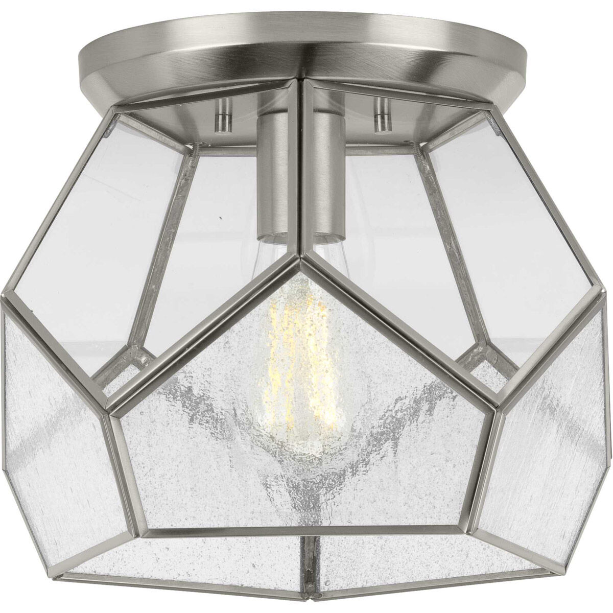 Cinq 1 Light 12 inch Brushed Nickel Flush Mount Ceiling Light, Design Series