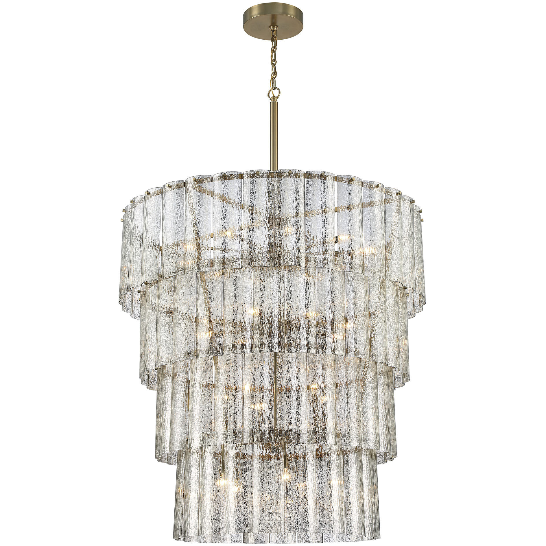 Museo 28 Light 48 inch Satin Brass Chandelier Ceiling Light