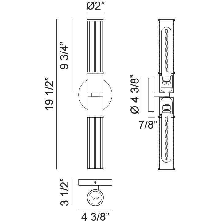 Klarice 2 Light 4.38 inch Aged Gold Brass Wall Sconce Wall Light