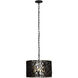 Estela 3 Light 16 inch Matte Black and French Gold Pendant Ceiling Light, Semi-Flush Convertible, Smithsonian Collaboration
