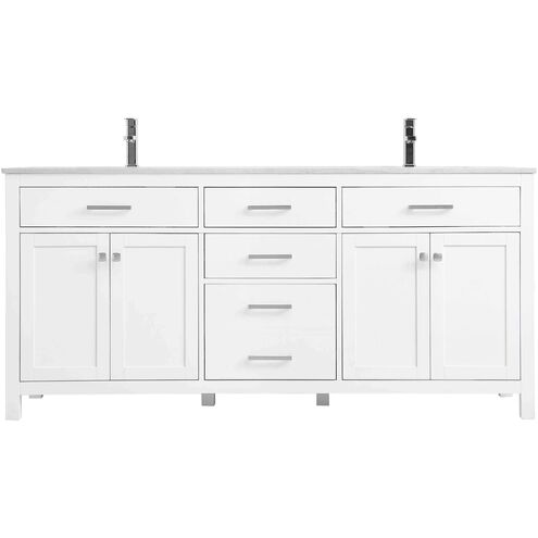 Lewis 72 X 22 X 34 inch White Vanity Sink Set