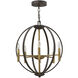 Euclid 6 Light 21.25 inch Spanish Bronze with Heirloom Brass Indoor Chandelier Ceiling Light