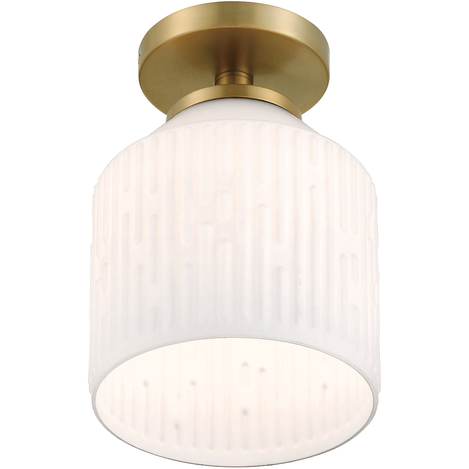 Ele 1 Light 7.25 inch Brushed Gold Semi-Flush Mount Ceiling Light