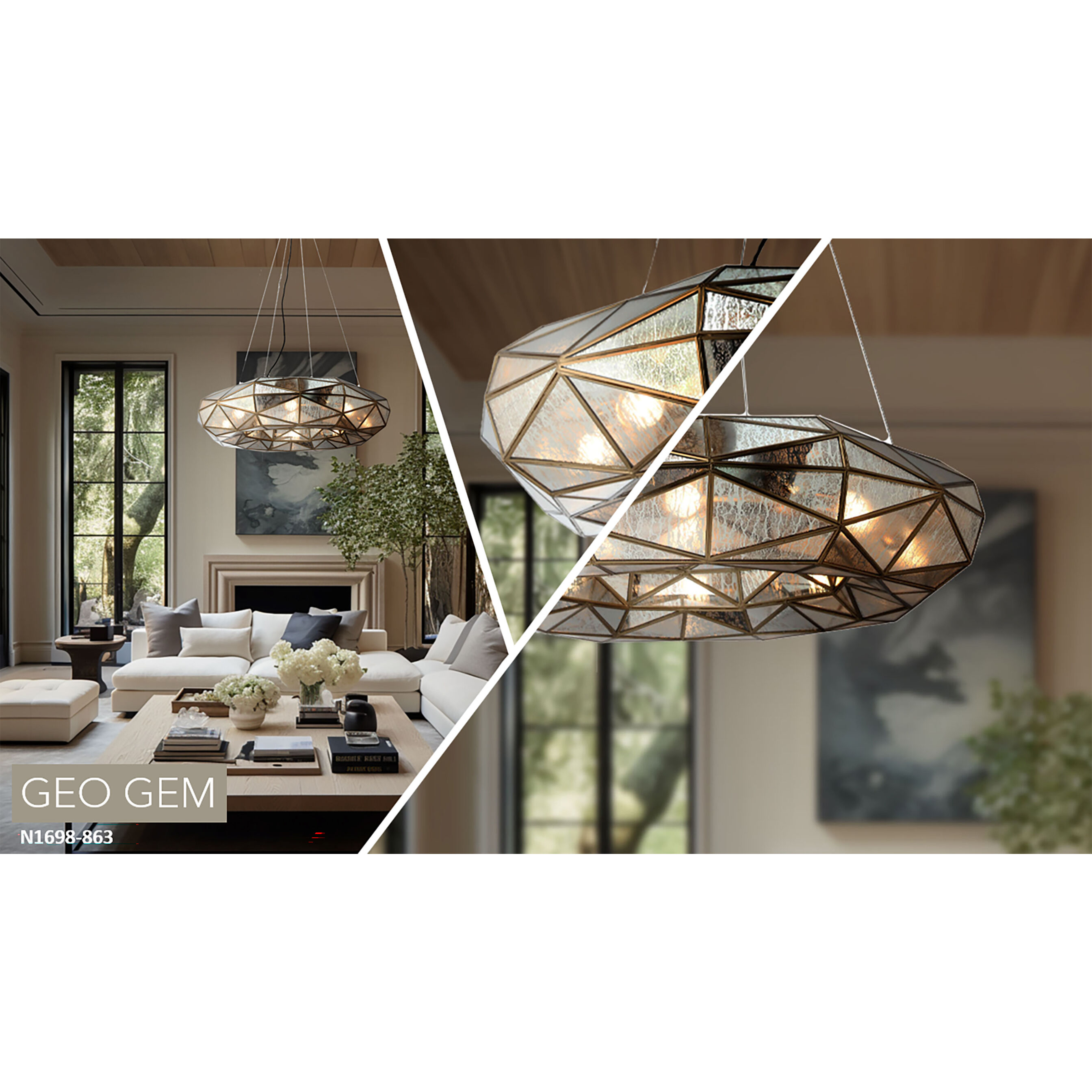 Geo-Gem 8 Light 35.5 inch Brass Antique Chandelier Ceiling Light