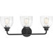Vale 3 Light 24 inch Black Bathroom Vanity Light Wall Light, Essentials