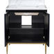 Kallista 30 X 34 inch Dark Sapphire/Caviar Black/Natural/White/Antique Brass Vanity with Undermount Sink