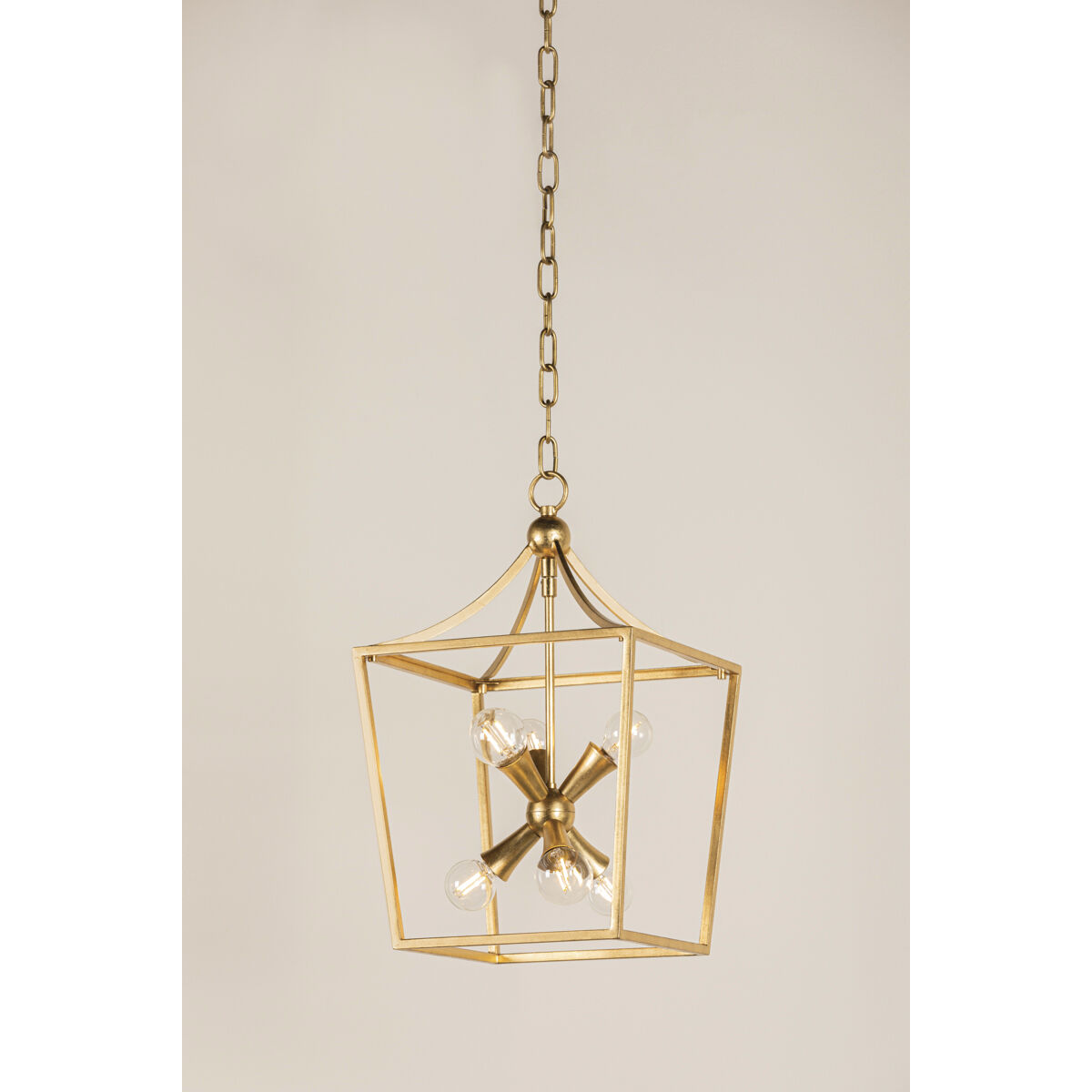 Kendall 6 Light 12 inch Vintage Gold Leaf Indoor Lantern Ceiling Light