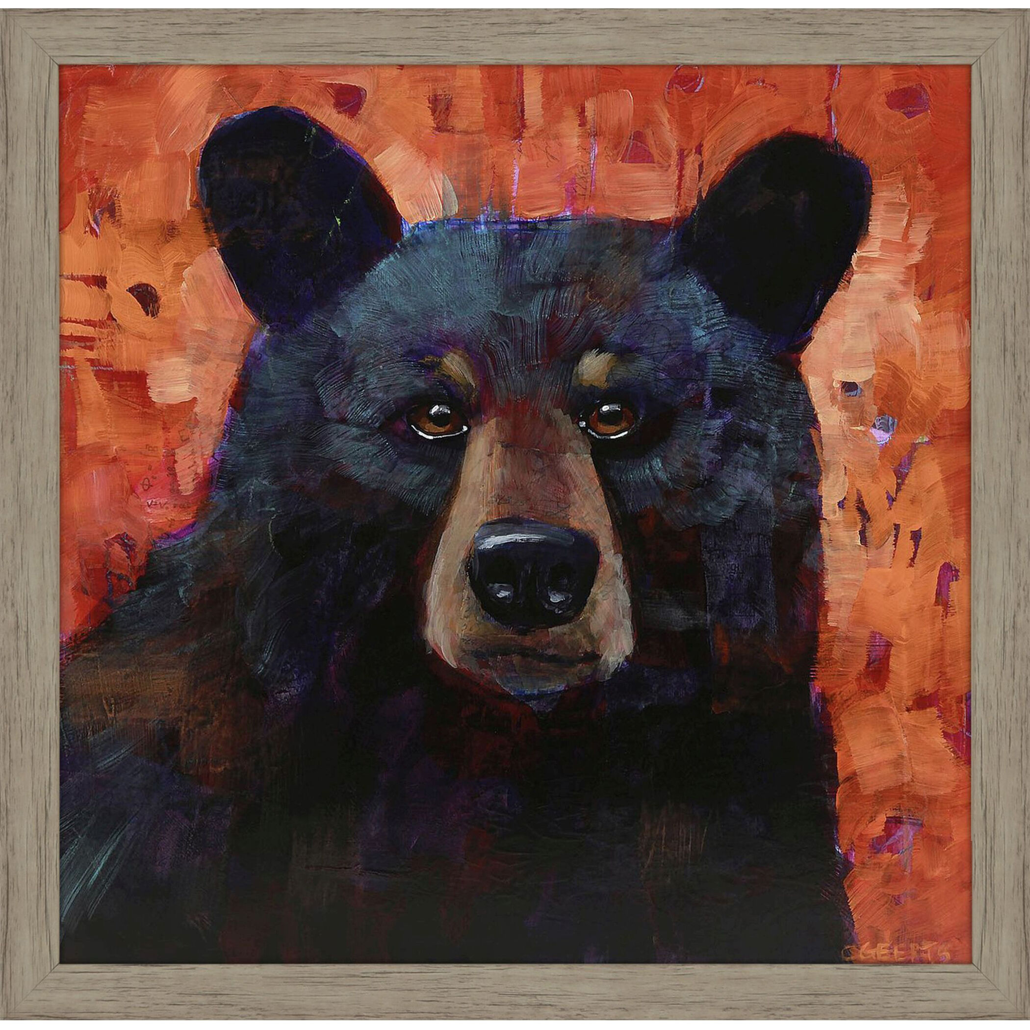 Laid Back Black and Red and Brown Framed Art, Propac