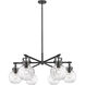 Newton Sphere 6 Light 26 inch Matte Black Chandelier Ceiling Light in Clear Glass