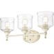 Keating 3 Light 23.88 inch Antique Ivory Vanity Light Wall Light