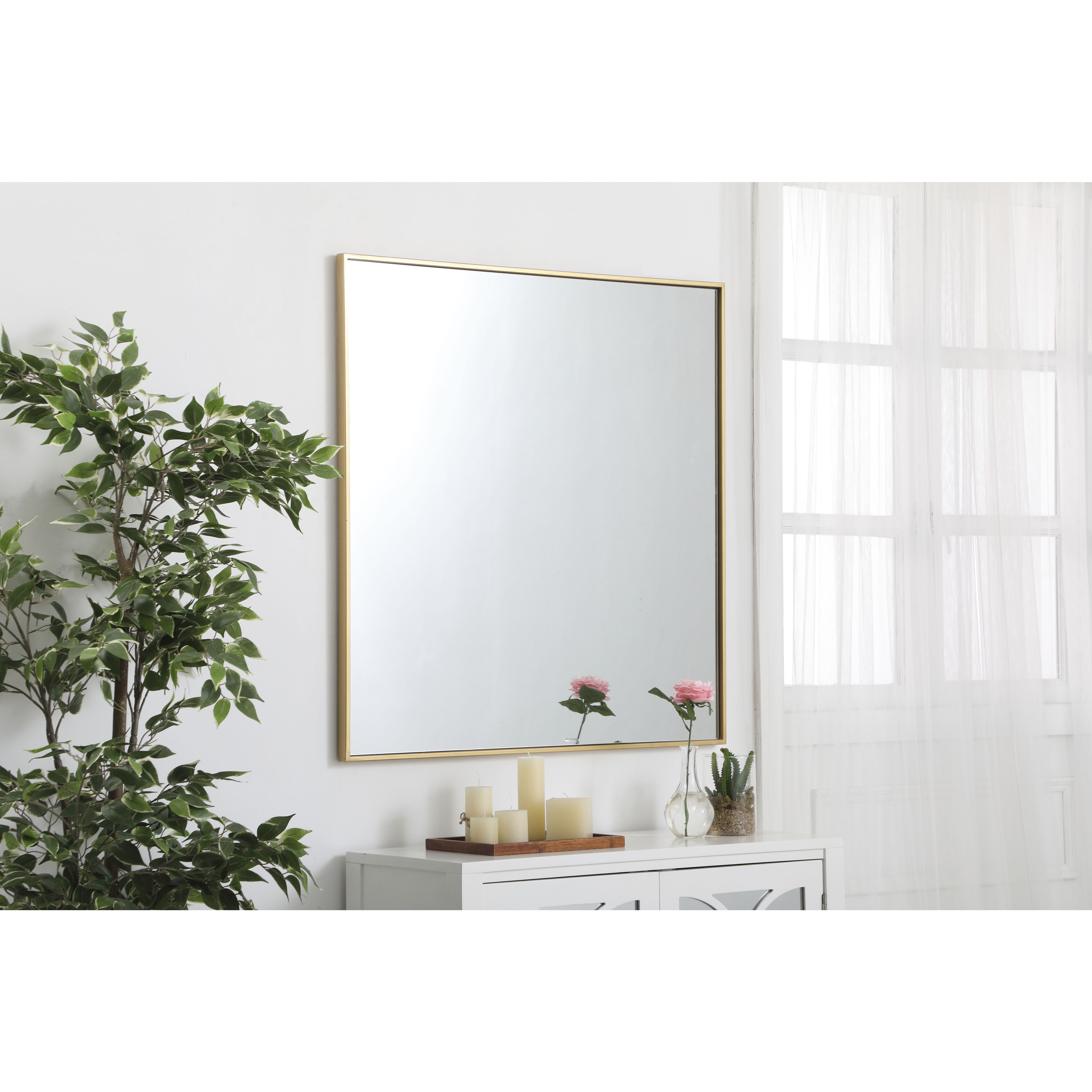 Monet 36 X 36 inch Brass Wall Mirror