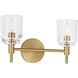 Thom Filicia Hartley 2 Light 15 inch Burnished Brass Bath Vanity Wall Light