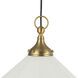 Alora Mood Ellen 1 Light 20 inch Brushed Gold Pendant Ceiling Light in Brushed Gold and White Linen